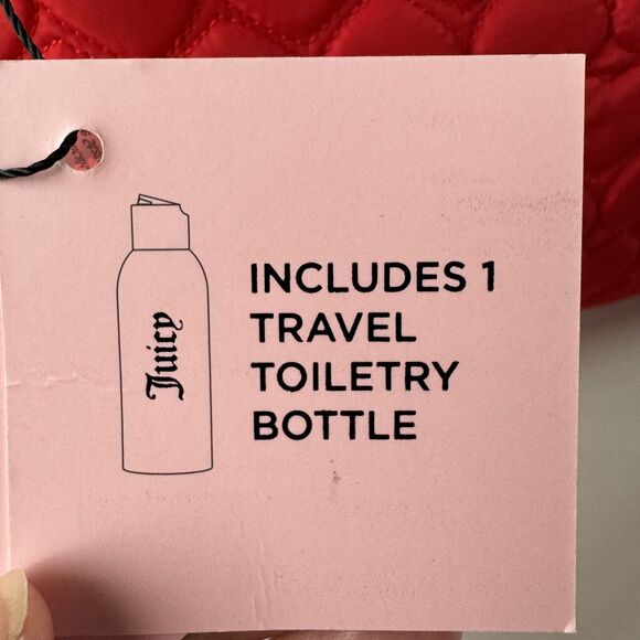 Juicy Couture Travel Red Cosmetic Set Includes 2 Bag & 1 Toiletry Bottle NWT - Picture 14 of 15